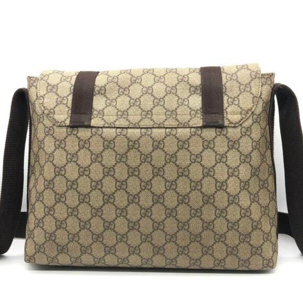 Authentic Gucci GG Supreme Web Canvas Sherry Messenger Bag Monogram Flap Tote - Picture 7 of 15